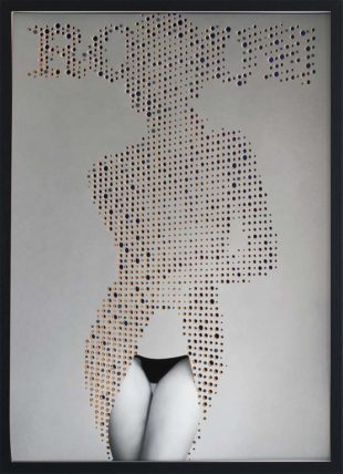 Andreas Sachsenmaier, untitled (Pauline), aus der Serie Cover Versions perforated pigment print, colour paper, 70 x 50 cm, 2015