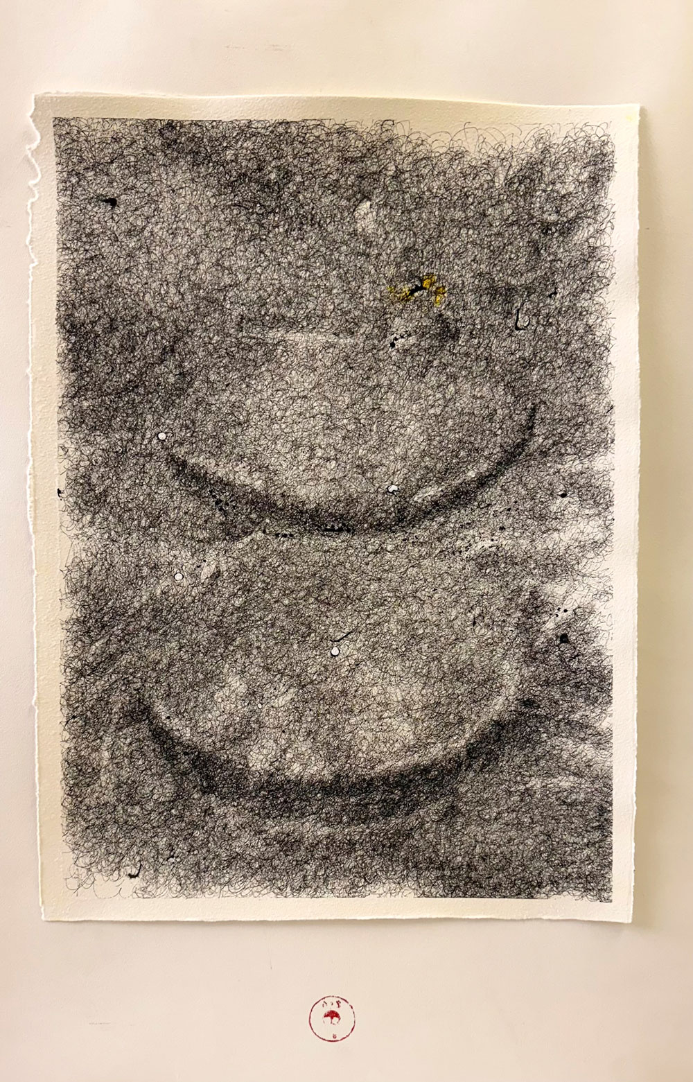 fehlerking, wahrscheinlichkeitswolke II 2025, tusche auf papier auf der contemporary art ruhr 2025mit Directors Lounge